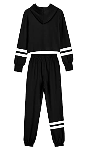 Imily Bela Girl's Sweatsuits Crop Tops Hoodies And Sweatpants Athletic Clothing Lounge Sets #TOP1