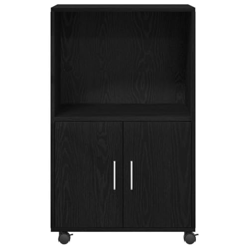 Meuble de rangement bureau compact chêne noir 55 cm de large - 8