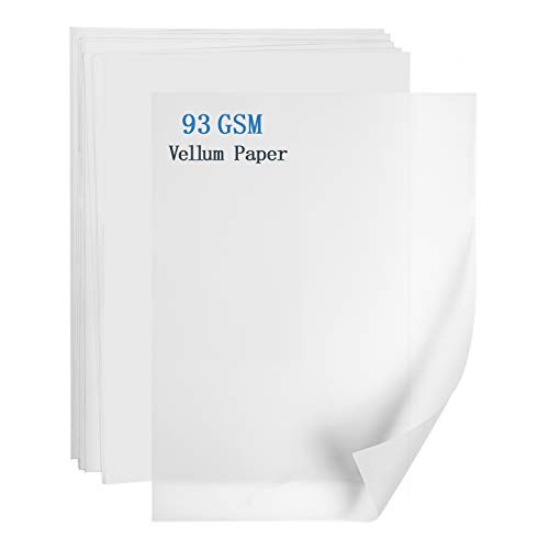 Translucent Vellum Paper 8.5 x 11 Inches, 50 Sheets Printable Transparent Vellum Paper for Printing Sketching Tracing Drawing Animation