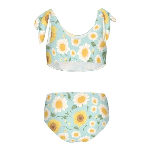 KLL Sunflower Girl Two Piece Bikini Sets Scoop Neck Bathing Suit Swimming Suits Adjustable Strap2