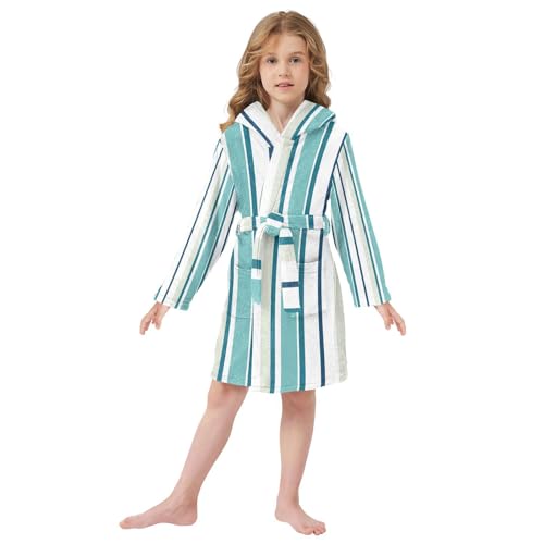 Colored Stripes Hooded Bathrobe For Girls Toddlers Robes For Girls2