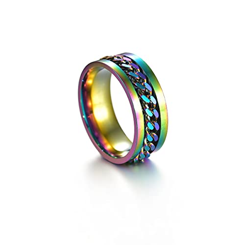 Anel de aço inoxidável de titânio Anel giratório de corrente giratória Anel de casamento para aniver