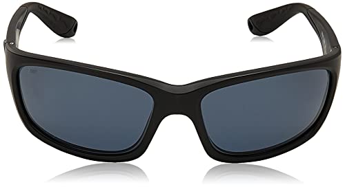 Costa Del Mar Men's Jose Polarized Rectangular Sunglasses, Blackout/Grey Polarized-580P, 62 Mm #TOP25