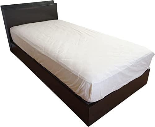 生活衣料館 アーリーバード 防縮ボックスシーツ マチ45cm マットレスの厚さ40cmまで対応 全周ゴム 日本製 綿100% 防縮加工 高密度生地 ホテル仕様 (ワイドダブル 150×200×45cm, ベージュ)