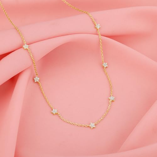 Image of GIVA 925 Anushka Sharma Golden Star Constellation Necklace |Necklace to Gifts for Women & Girls | With Certificate of Authenticity and 925 Stamp | 6 Months Warranty