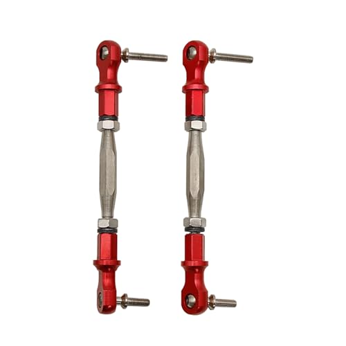 FLMLF Alloy Steering Turnbuckle Tie Rod Red for 1/5 RC HPI Baja RV KM 5B 5T 5SC RC Car Parts