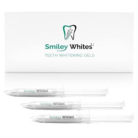 Smiley Whites Teeth whitening Gel Refills, 6 Applications (3 Syringes), Pap Gel Formula (Non-Peroxide) for Sensitive Teeth. Use for top up. 10 Minute Applications for a Brighter Smile Cover