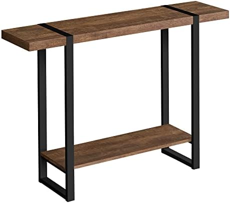 Monarch Specialties I 2851 Accent Table, Console, Entryway, Narrow, Sofa, Living Room, Bedroom, Metal, Laminate, Brown, Black, Contemporary, Modern