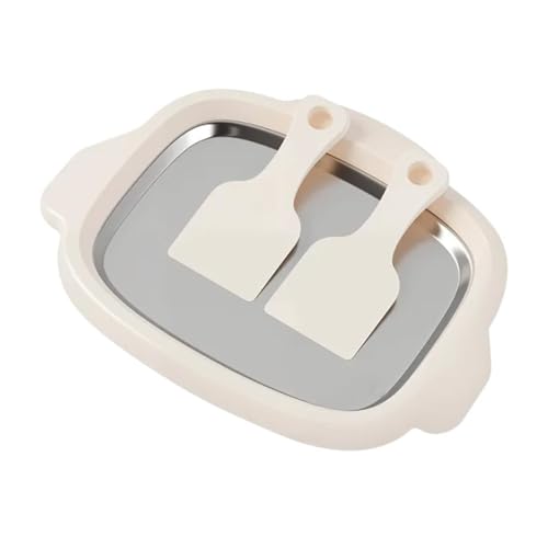 Hoppipola DIY Rolled Ice Cream Maker Kit with for Pre-Chill Tray and 2 Scrapers, for Stainless Steel & for PP, 25x19cm, Homemade Yogurt Sorbet Treats