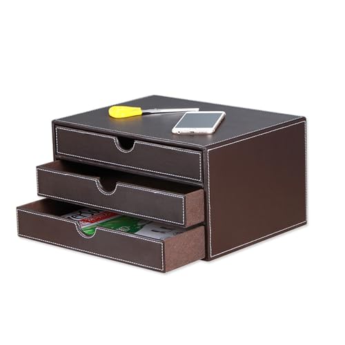Organiseur de bureau marron chic pour documents A4 de télétravail