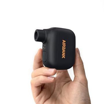 AIRBANK Mini Pompa per Bici Pocket SE, Pompa ad Aria per Bicicletta elettrica da 100 PSI per Bici da Strada, Pompa per Bicicletta Portatile per Valvola Schrader e Presta con Batteria Ricaricabile