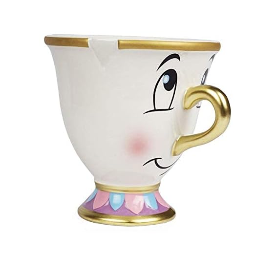 FAB Starpoint Disney Beauty and the Beast Chip Mug with Gold Foil Printing, Multicolor, 8 Ounces