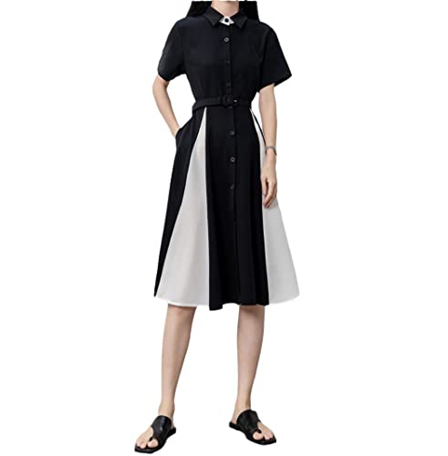 Robe polo d'été à manches courtes pour femme blanche en taille L