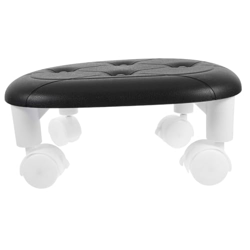 GRIRIW Low Stool on Wheels Swivel Rolling Stool Compact Portable Step Foot Rest