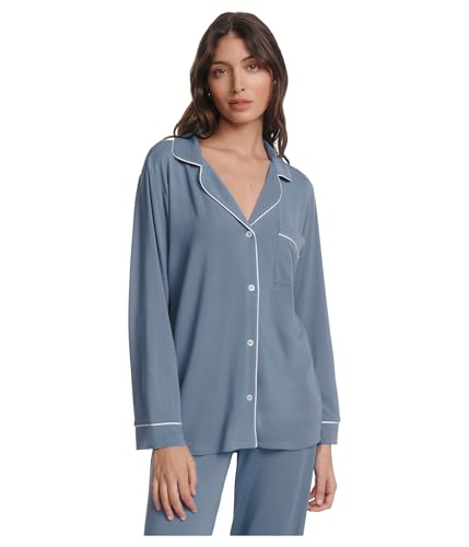 Image of Eberjey Gisele Classic Women's Pajama Set | Long Sleeve Shirt + Long Pants