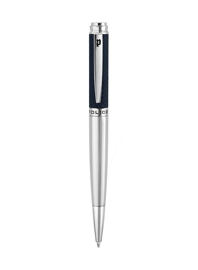 PoliceRovio.2 Blue And Silver With Stainless Steel Trims Medium Drill Point Gents Pen 140mm - PERGR0001602