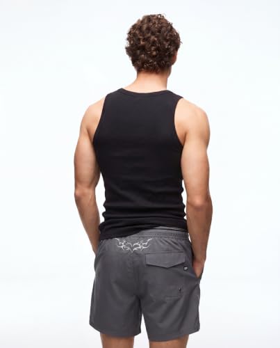 G&G Men's Cotton Ribbed Vest Black - Image 3