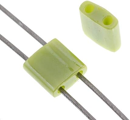 Miyuki TILA Beads 5x5mm 2 Hole TL0439 Chartreuse Opaque Luster 250Gms Bulk Bag of Japanese Glass Beads