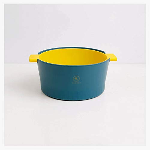 Colander 2-in-1 Plastic Drain Basket Double-Layer Detachable Fruit Colander Kitchen Washing Filter Basket with Handle for Broccoli Salad Colanders/Strainer (Color : Red, Size : Large) (Blue Small)