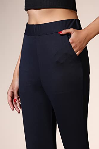 Image of Leriya Fashion Women's Western Trouser Pant | Solid Stretchy Lycra Tapered Trousers with 2 Front Pockets | Regular Fit Trouser for Professionals | Casual | Wear for Ladies