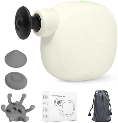 Pistola de massagem PocketForce Mini com 4 velocidades e 4 cabeça...