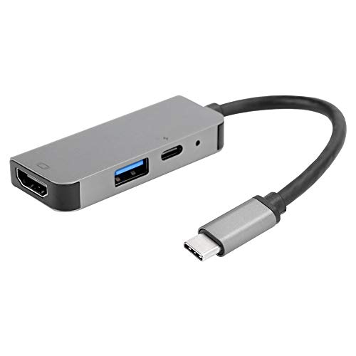 Hilitand 3 in 1 Hub Adapter Type?C to HDMI Built?in Conversion chip Supports up to 87W Power Adapter for Computer
