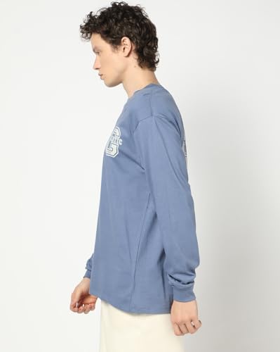 Image of Gap Men Relaxed Fit Graphic Print Full Sleeves Crew Neck Letter Print T-Shirt