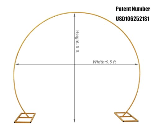 LANGXUN 9.5ft Large Size Metal Circle Balloon Arch Stand Decoration, Arch Frame for Birthday Wedding Graduation Decorations and Event Party Supplies, Baby Shower Photo Background