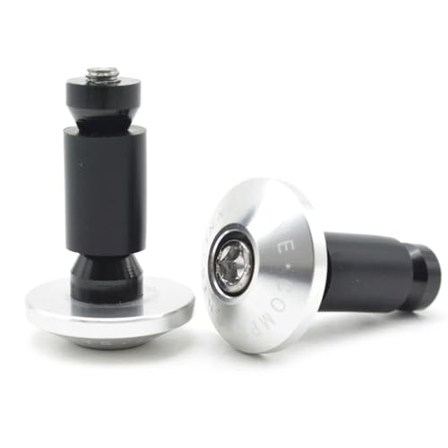 WMUVAZA Topes de Manillar Moto, 1 par Universal deslizador antivibración, Tapas de tapón Deslizante de Extremo de Manillar, Tapones de Agarre de Manillar, para Racing ATV Offroad, plata