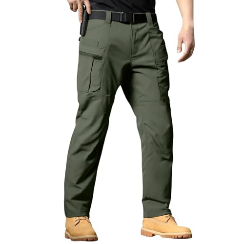Mens Tactical Pants Ripstop Cargo Work Pants with Multi Pockets Water Resistant Breathable Hiking Construction Pants