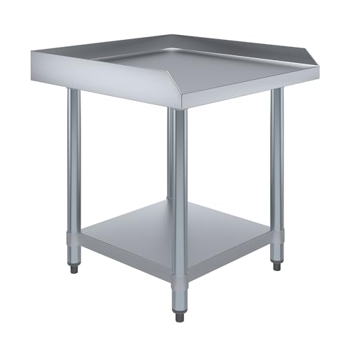 Image of AmGood Stainless Steel Equipment Stand - Heavy Duty, Commercial Grade, with Undershelf, NSF Certified (24 inch Width x 24 inch Length)