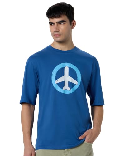 Image of Nobero Men's Oversized Graphic T-Shirt for Men | Soft Cotton | Drop Shoulder Relaxed Fit | Printed Casual Tshirt for Men