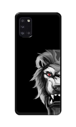 Image of PRINTFIDAA Printed Hard Back Cover Case for Samsung Galaxy A31 Back Cover (Angry Lion) -112