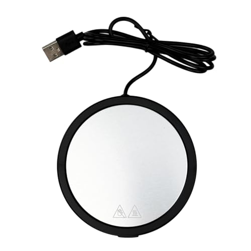 USB Coffee Mug Warmer, 10W Cup Warmer Mat Heater Pad with Non-Slip Base, Beverage Mug Heated Coasters for Desk Office Home Use (Balck-01)