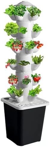 best automated hydroponic system that will transform your gardening game 6 NKJNKFS Hydroponics Growing System Kit, 30 Plant Vertical Hydroponic Tower with Silent Water Pump, Adapter and Timer, for Indoor Herbs Fruits and Vegetables Growing