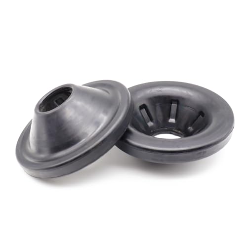 Rear Coil Spring Insulators for 2007-2018 Jeep Wrangler JK JKU. Set of 2 rubber rear upper isolators, stock height, compatible with OEM 52059999AC.