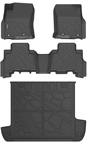 KARPAL Floor Mats Fit for Toyota 4Runner 2013-2024 (NOT for 2025) (Only Fit 5-Seat W/o Sliding Cargo Tray) Custom Fit All Weather TPE Floor Liners 1st & 2nd Row & Cargo Liner 4Runner Accessories