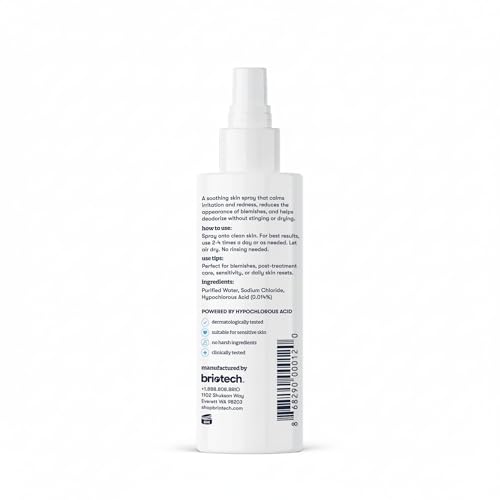 Image of BRIOTECH Topical Skin Spray, Hypochlorous Acid Spray for Sensitive Skin, HOCl Facial Mist, Full Body Support Against Irritation, Calm Redness, Soothe Foot & Scalp, 2 oz Travel Size