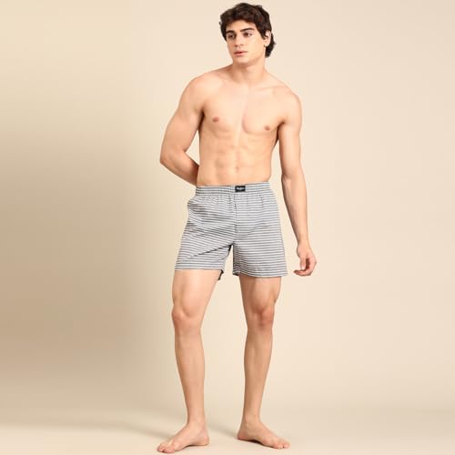 Image of Pepe Jeans Men's Cotton Boxer Shorts Relaxed Fit Striped Boxers (Pack of 2)