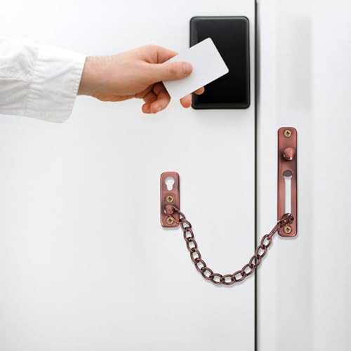 Cadena para puerta interior de acero inoxidable resistente contra intrusos, pack de 2 UKCOCO 8