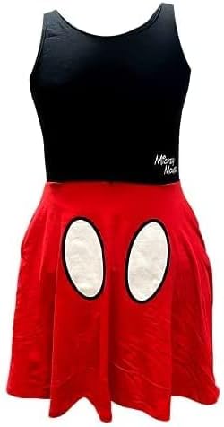 Miniatura 2 de Disney Junior - Vestido sin mangas con diseño de Mickey Mouse para niñas, Rojo, L