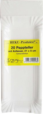 Heku Pappteller für Würstchen mit Abriss 21x8cm