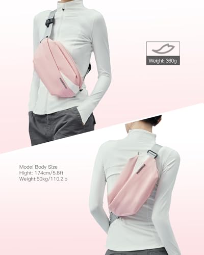Image of Inateck Sling Bag, Stylish Crossbody Bag with Adjustable Shoulder Strap, Water-Resistant Shoulder Bag for Men and Women Multipurpose Sling Bag (Pink)
