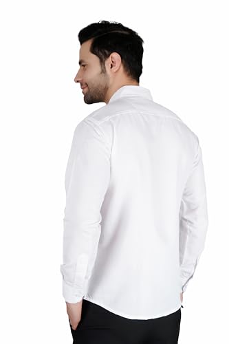 Image of Mens Slim fit Solid Casual Cotton Shirt with Spread Collar and Full Sleeves || Suitable for Office wear