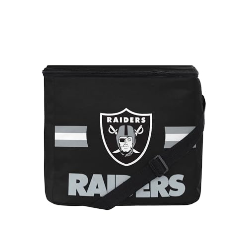 FOCO NFL Officially Licensed Primary Logo Team Stripe 6 or 12 Pack Soft Insulated Game Day Football Lunch Tote Cooler - Las Vegas Raiders - 6 Pack