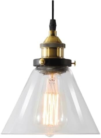Lustre LED au style industriel et lampe pendre en verre E27 pour votre plafond