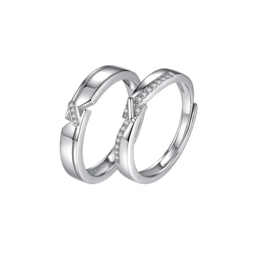 Bague en argent Sterling S925 et zircon pour couple