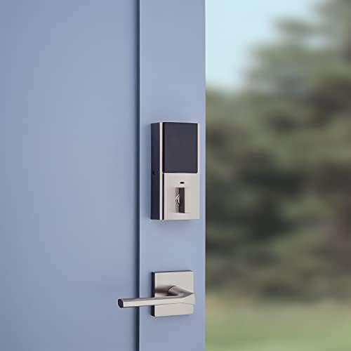 Kwikset Obsidian Electronic Deadbolt installed on a door