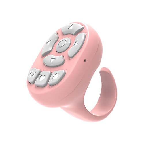 TikTok Scrolling Ring Microphone Remote Control,Fingertip Wireless Bluetooth Remote Control;for iPhone,Google Pixel,Samsung Phone (Pink)