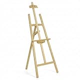 NOOGUI - Caballete pintura - Altura regulable hasta 175 cm - Trípode estable con refuerzo metálico - Caballete madera - Plegable y fácil de transportar - Ideal para niños y adultos